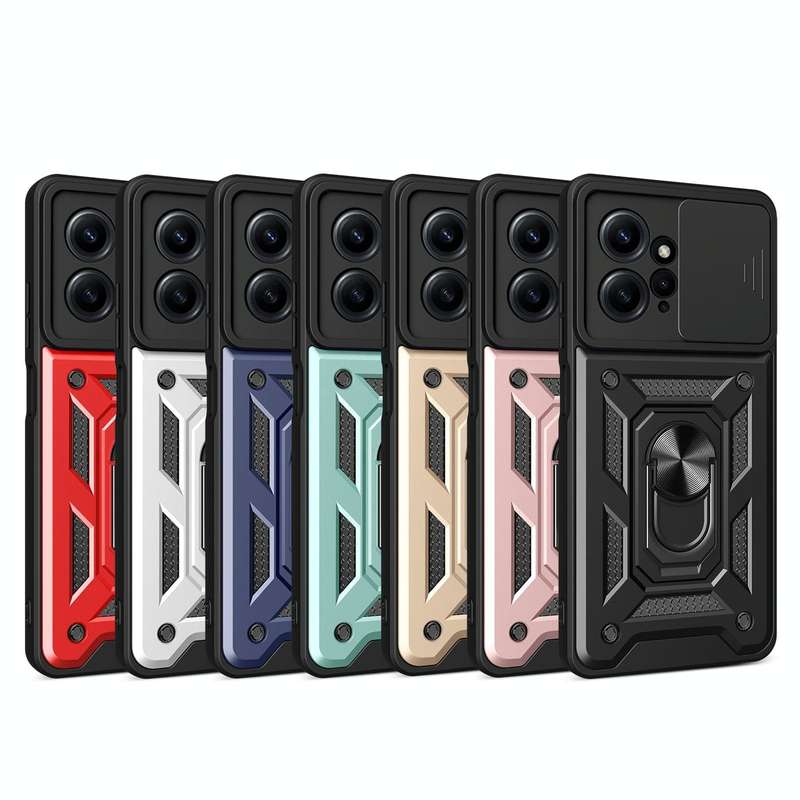 For Xiaomi Redmi Note 12 4G Global Sliding Camera Cover Design Phone Case(Black)
