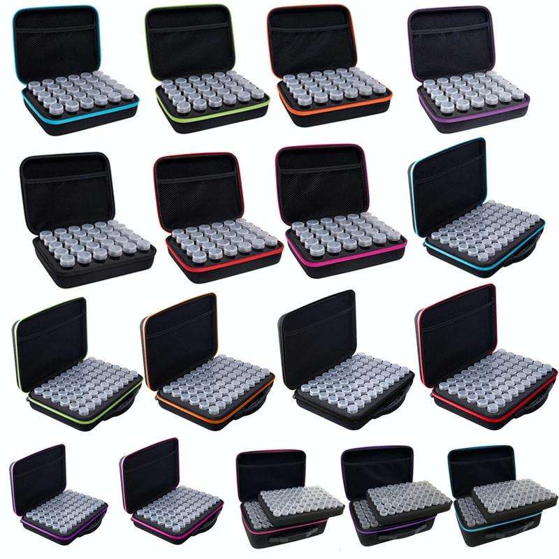 Multifunctional Portable Diamond Painting Tool Set Storage Bag, Style: 120 Grid (Rose Red)