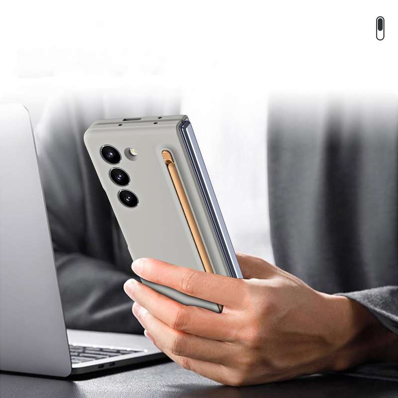 For Samsung Galaxy Z Fold5 5G Skinfeel Shockproof Phone Case with Pen(Black)