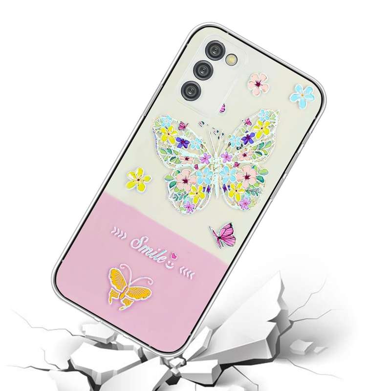 For Samsung Galaxy A54 5G Bronzing Butterfly Flower TPU Phone Case(Colorful Butterfly)
