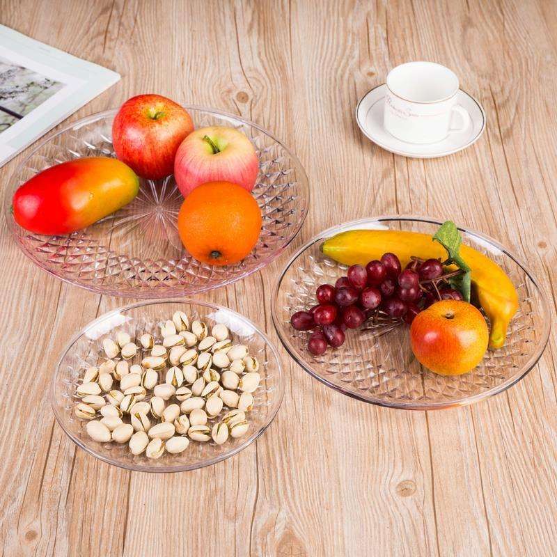 5 PCS Acrylic Round Transparent Fruit Dish, Diameter: 15cm(Lotus)
