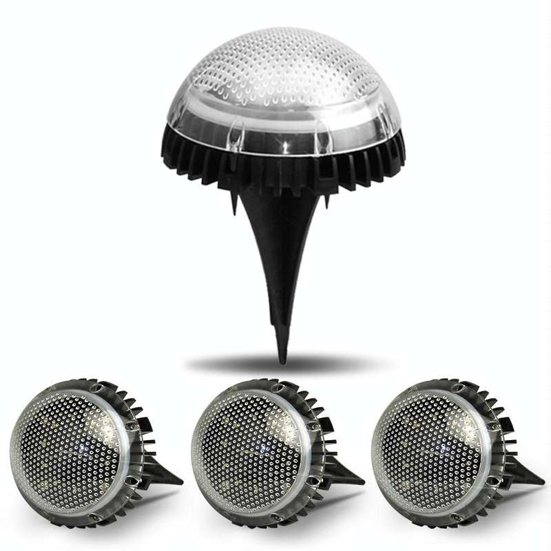 8 LEDs Solar Circular Underground Light Outdoor Waterproof Lawn Stair Light, Light Color: White L...