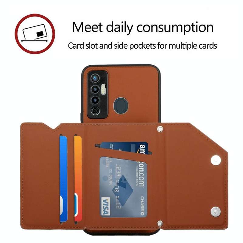 For Tecno Camon 17 Skin Feel PU + TPU + PC Phone Case(Brown)