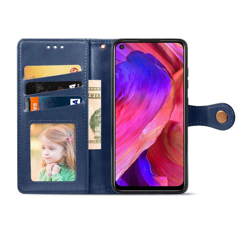 For OPPO A93 5G / A74 5G Solid Color Leather Buckle Phone Case with Lanyard & Photo Frame & Card ...