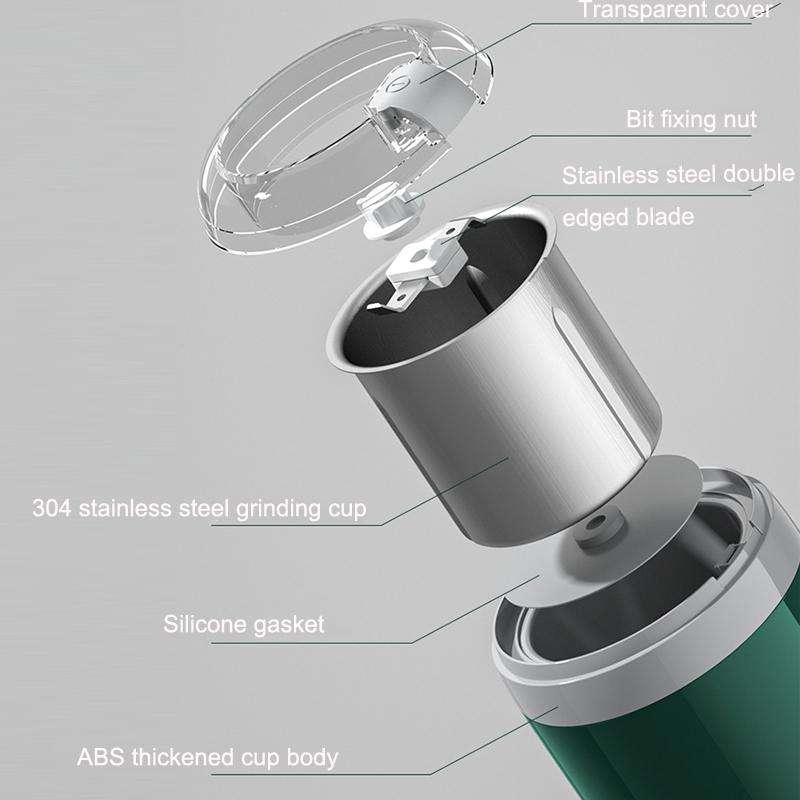 Coffee Beans Grinding Machine Home Small Mill Powder Machine Baby Complement Machine, CN Plug(Green)