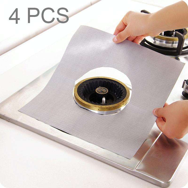 4 PCS Gas Furnace Surface Ultra-thin Fibre Material Stovetop Protective Cleaning Pad, Size: 27*27...