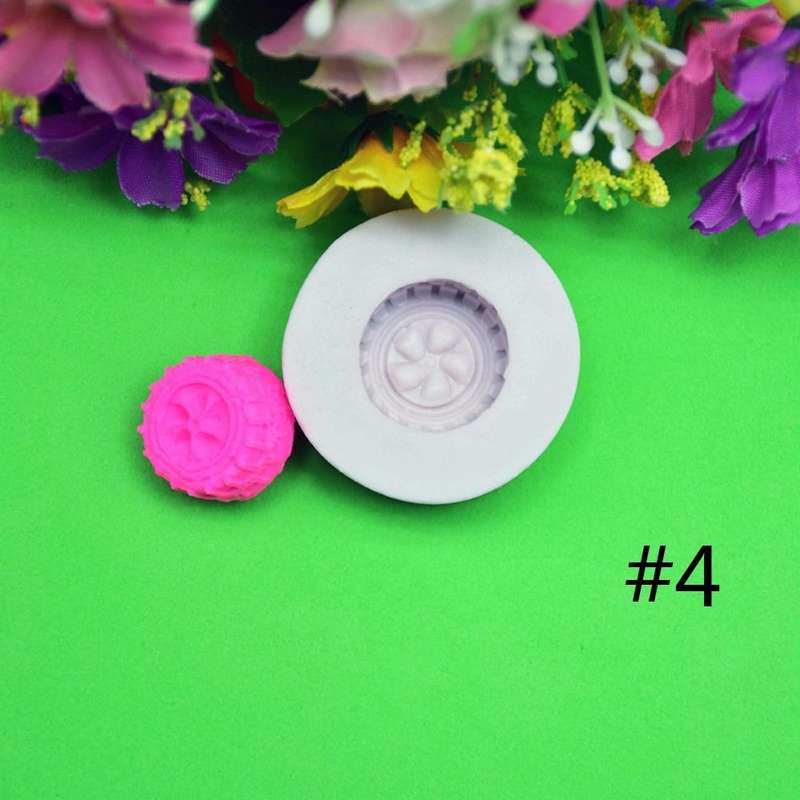 2 PCS DIY Tires Shape Sugar Craft Cake Silicone Mold Fondant Baking Decorating Tools Random Color...