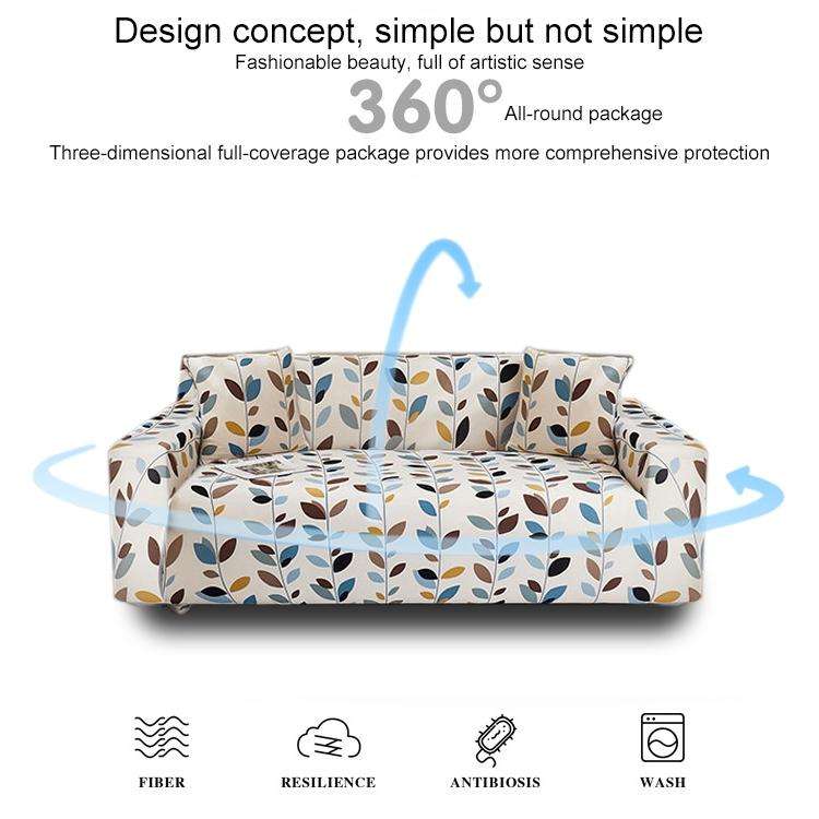 Double Seat Four Seasons Full Coverage Elastic Non-slip Sofa Cover(Hippie Dog)
