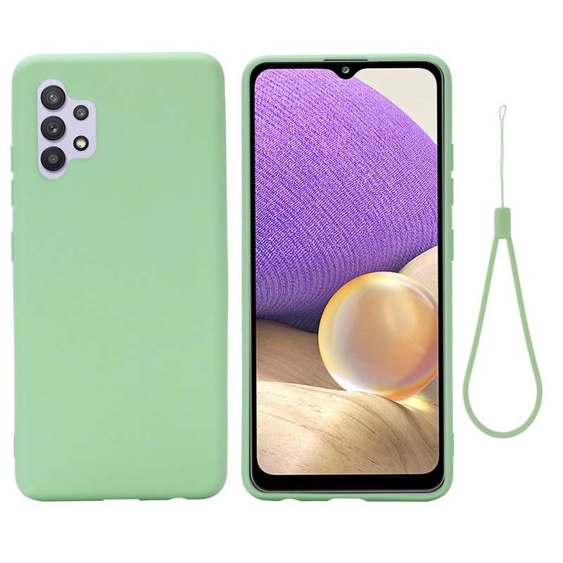 For Samsung Galaxy A32 4G Solid Color Liquid Silicone Dropproof Full Coverage Protective Case(Green)