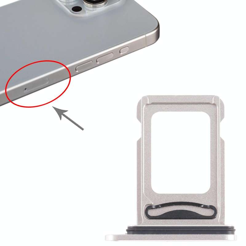 For iPhone 15 Pro Max SIM + SIM Card Tray (White)