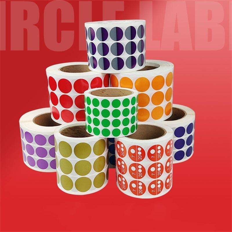 Color High-Viscosity Coated Paper Sticker Round Sticker,Random Color Delivery, Size: Diameter 30mm