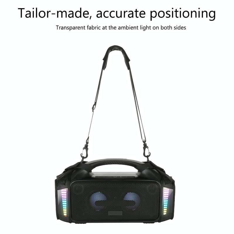 For Tribit StormBox Blast Speaker Case Fall-proof Carrying Strap Case Protective Cover(Black)