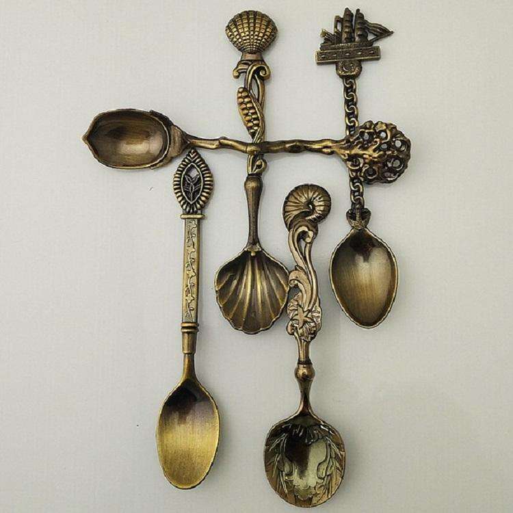 1 Set Stainless Steel Creative Coffee Spoon Soup Spoon Western Style Tableware(Red Bronze)