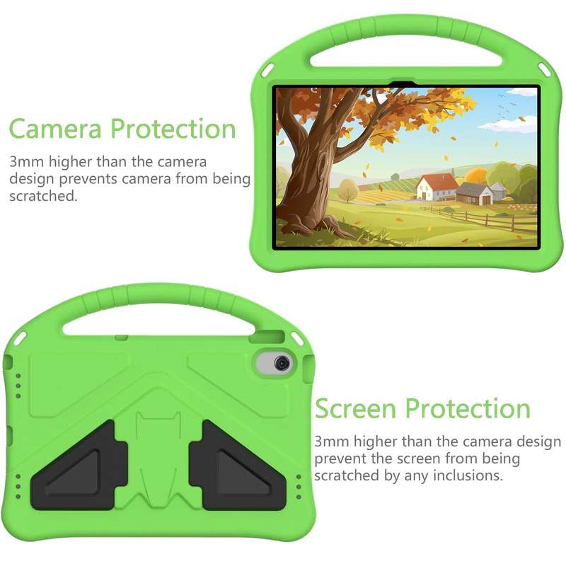 For Lenovo Tab M10 Plus 10.6 3rd Gen TB125FU 2022 EVA Shockproof Tablet Case with Holder(Green)