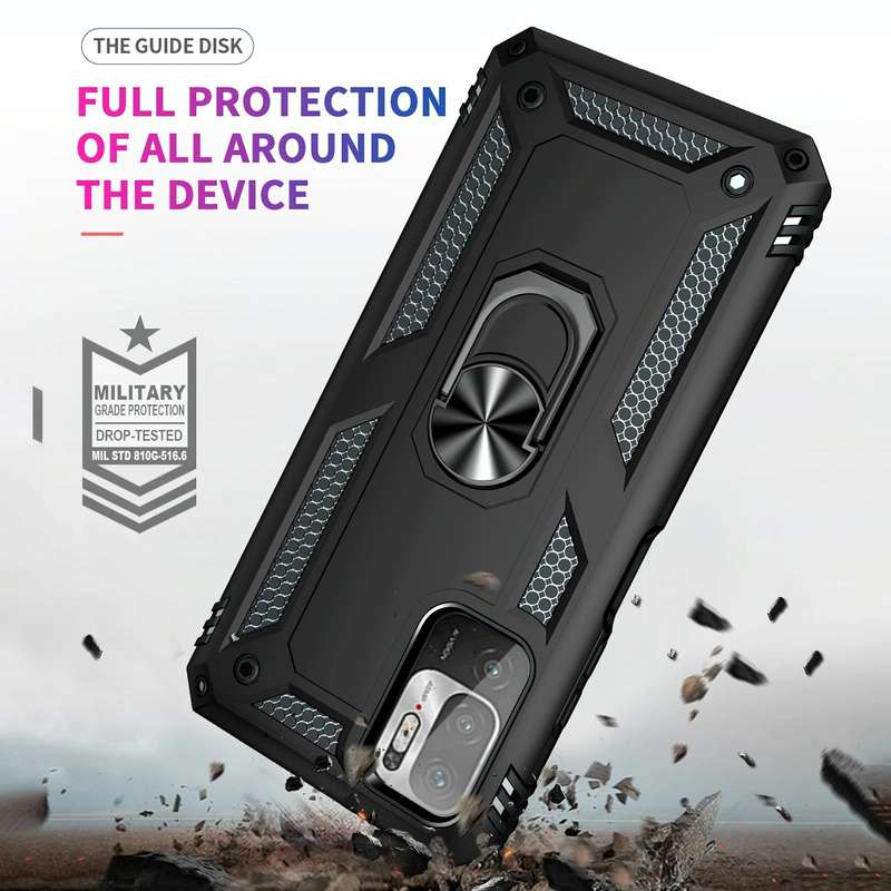 For Xiaomi Redmi Note 10 5G Shockproof TPU + PC Protective Case with 360 Degree Rotating Holder(B...