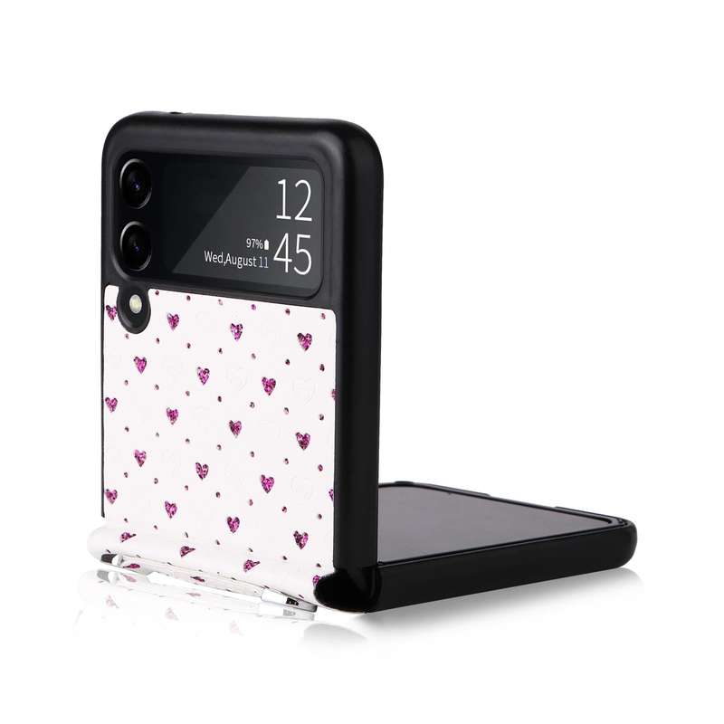 For Samsung Galaxy Z Flip3 5G Colorful Love Lanyard Phone Case(Purple)