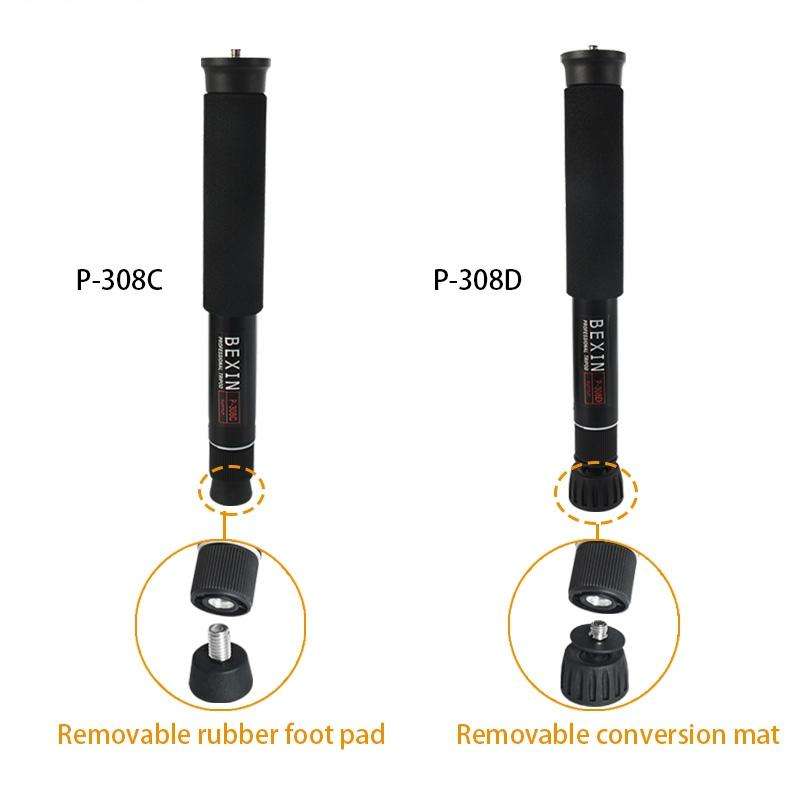 BEXIN P308D Portable Travel Outdoor DSLR Camera Aluminum Alloy Monopod Holder (Black)