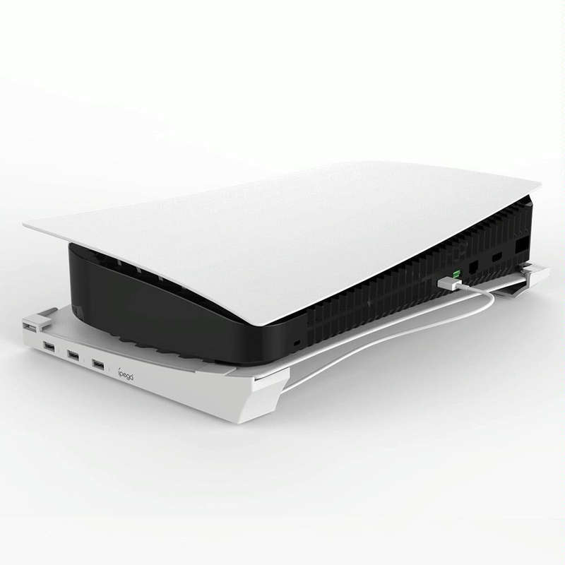 For PS5 IPEGA Horizontal Stand with 4-Port USB Hub Base Holder