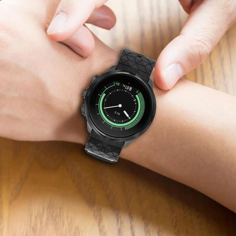 For Suunto Spartan Sport Wrist HR Baro 24mm Mixed-Color Silicone Watch Band(Orange+Black)