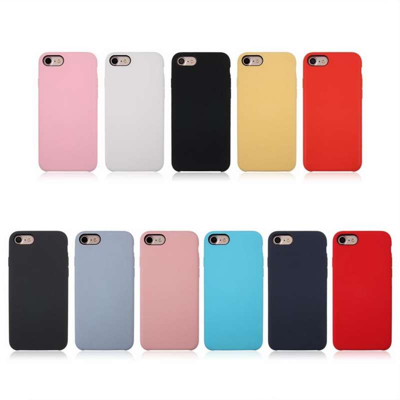 For iPhone SE 2020 & 8 & 7 Pure Color Liquid Silicone + PC Shockproof Defender Case(Red)