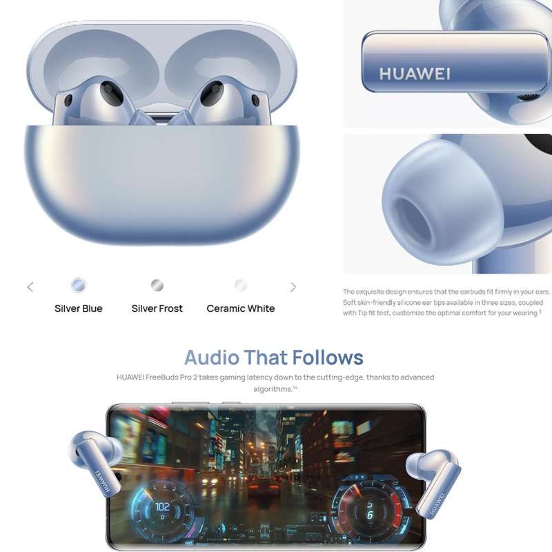 Original HUAWEI FreeBuds Pro 2 Wireless Bluetooth Headphones Active Noise Cancelling In-Ear Music...
