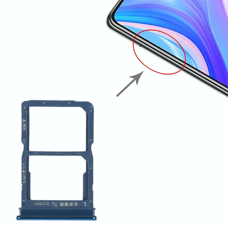 SIM Card Tray + NM Card Tray for Huawei P Smart S (Blue)