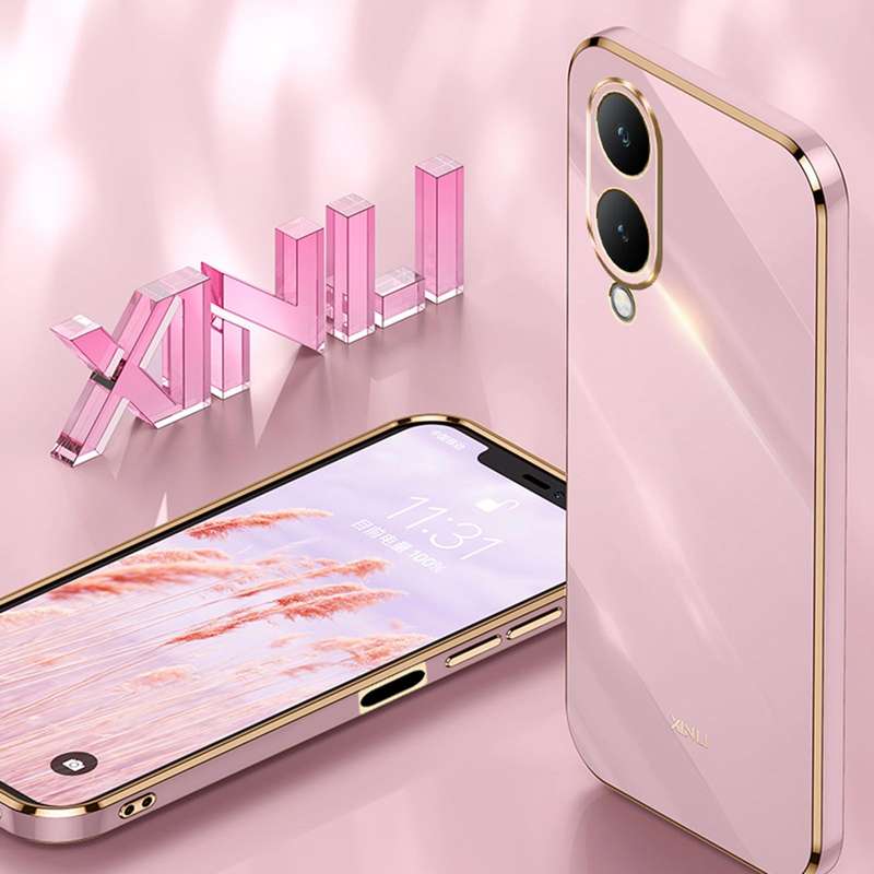 For vivo Y17S 4G XINLI Straight Edge 6D Electroplate TPU Phone Case(Black)
