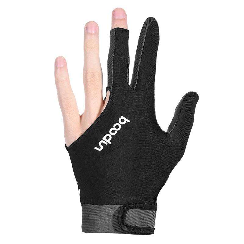 BOODUN M050912 Thin Breathable Men and Women Billiards Three Finger Single Gloves, Size:M(Dark Grey)