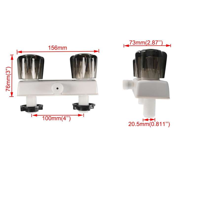A7616-01 Dual Knob RV Shower Faucet Valve Diverter(Brown)
