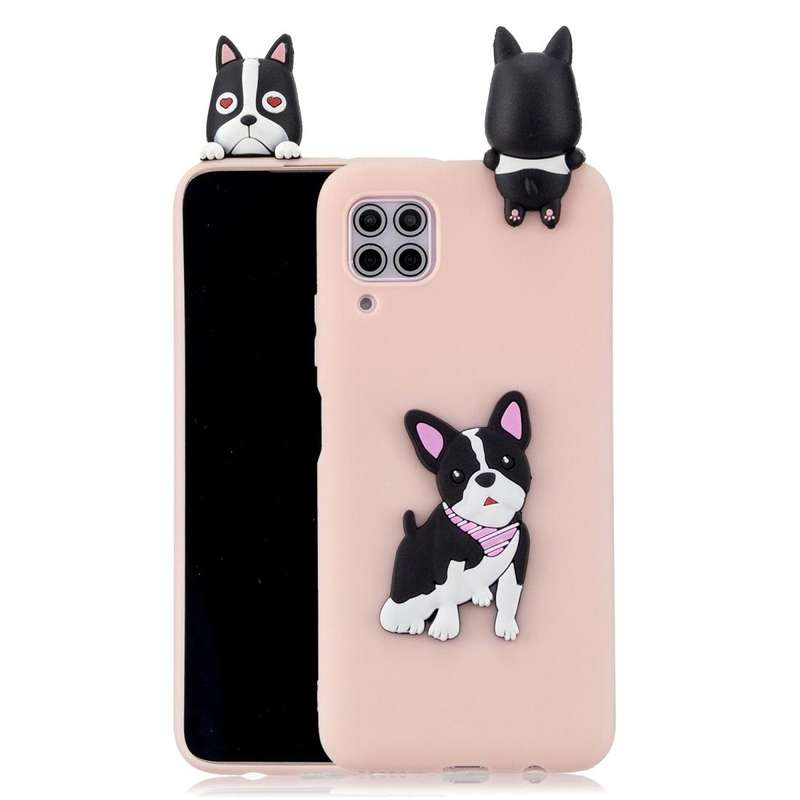 For Huawei P40 Lite Shockproof 3D Lying Cartoon TPU Protective Case(Cute Dog)