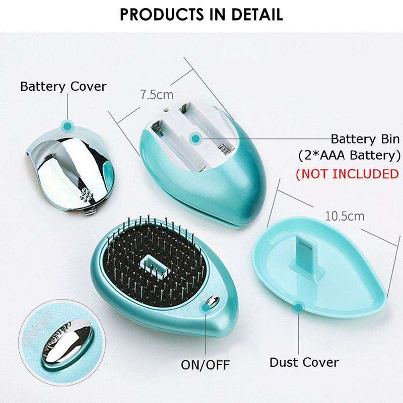 Portable Electric Hair Ionic Brush Hair Straightener Brush Negative Ion Comb Anti-static Massage ...