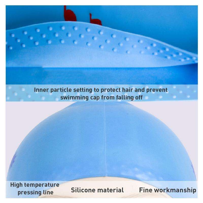 Printed Silicone Swimming Cap Waterproof Swimming Cap for Long Hair, Size:One Size(Navy Blue)