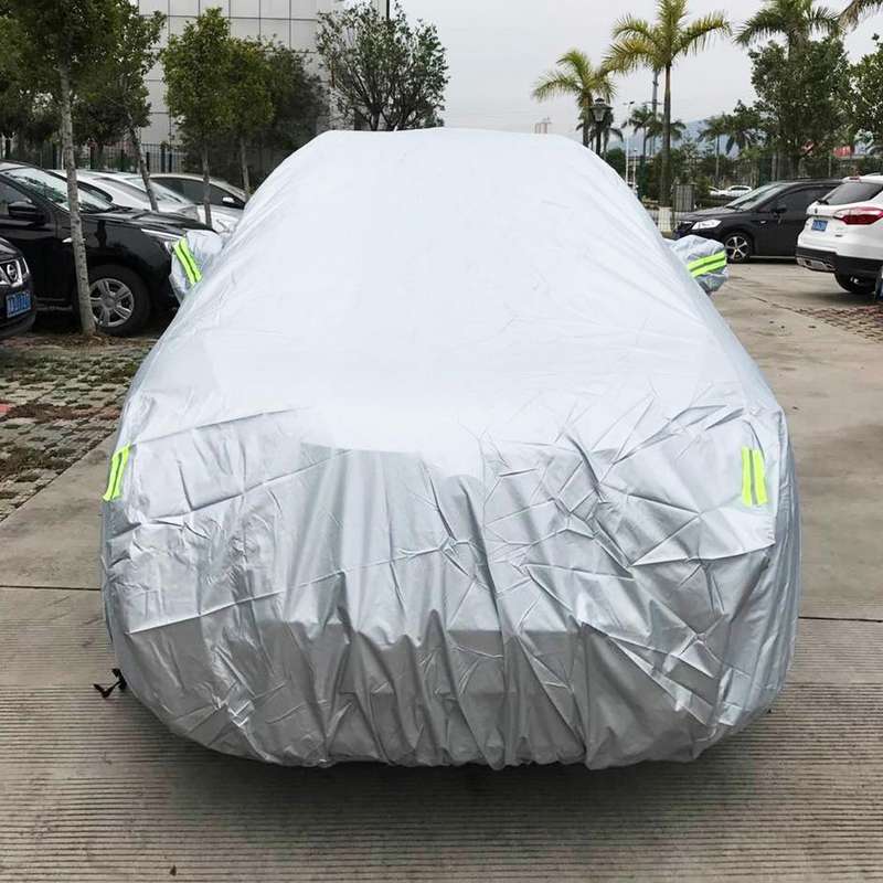 PEVA Anti-Dust Waterproof Sunproof SUV Car Cover with Warning Strips, Fits Cars up to 5.1m(199 in...