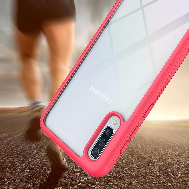 For Samsung Galaxy A50 Starry Sky Solid Color Series Shockproof PC + TPU Protective Case(Black)