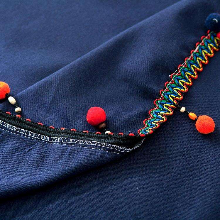 New Fashion European Ethnic Style Colorful Ball Tassel Cotton Tablecloth