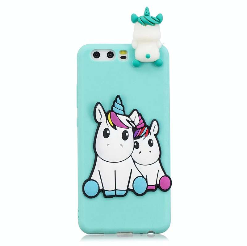 For Huawei P10 3D Cartoon Pattern Shockproof TPU Protective Case(Couple Unicorn)