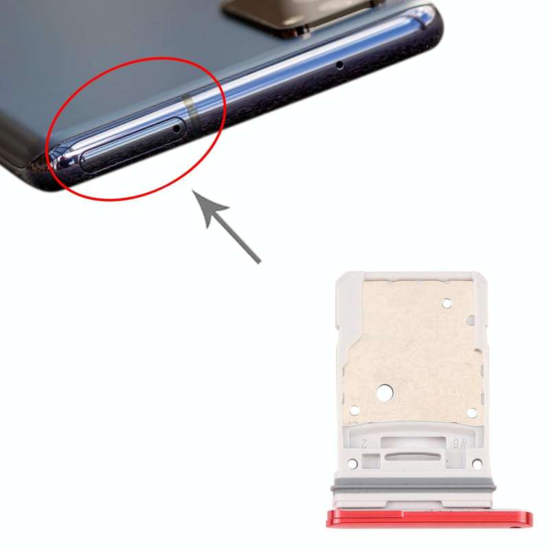 For Samsung Galaxy S20 FE 5G SM-G781B SIM Card Tray + Micro SD Card Tray (Red)