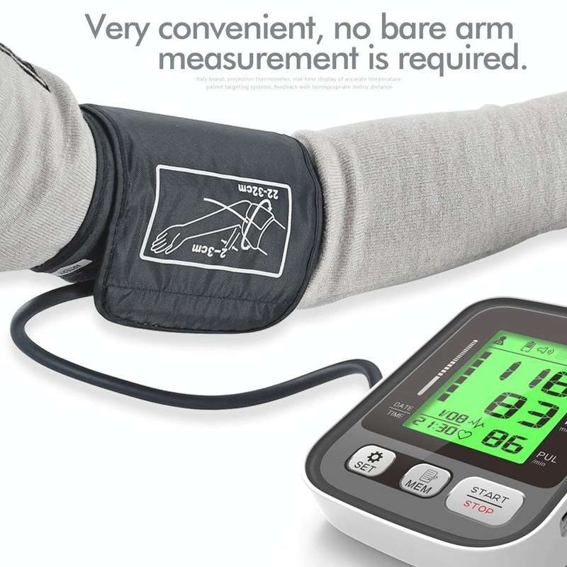 JZ-256A Tri-Color Backlight Automatic Upper Arm Sphygmomanometer Home Electronic Sphygmomanometer...