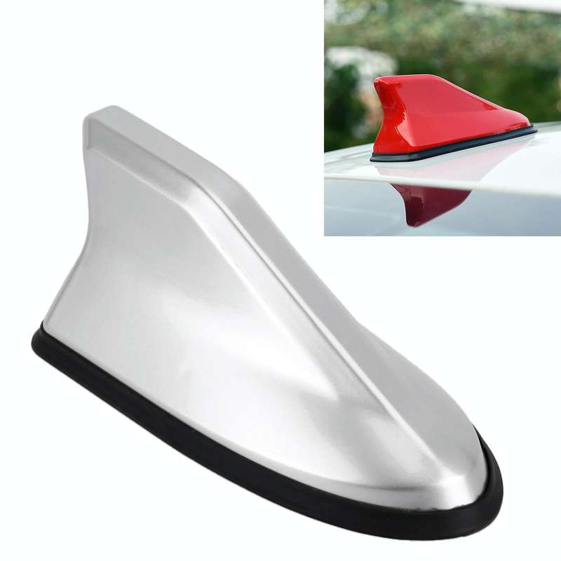 Universal Car Antenna Aerial Shark Fin Radio Signal (Silver)