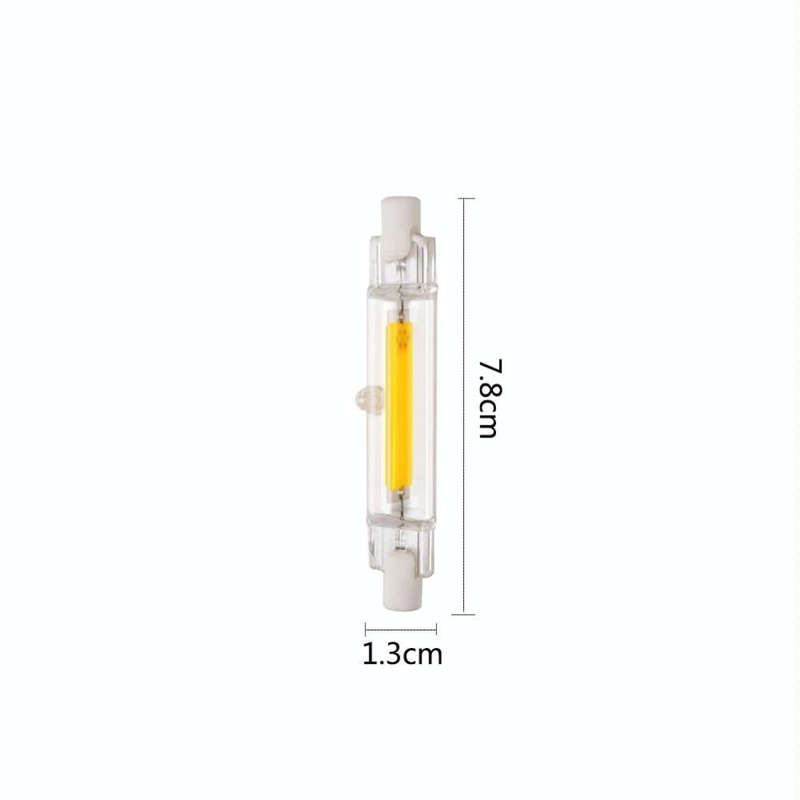 R7S 5W COB LED Lamp Bulb Glass Tube for Replace Halogen Light Spot Light,Lamp Length: 78mm, AC:22...