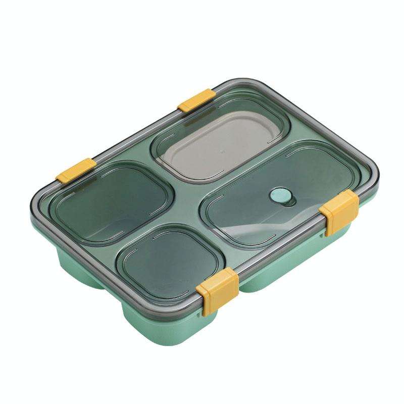 Sealed Compartment Microwave Plastic Lunch Box Portable Student Lunch Plate, Specification: 1.3L ...