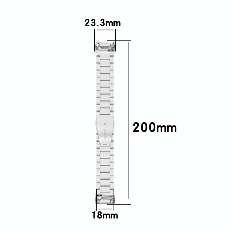 For Fitbit Charge 5 Three-bead Stainless Steel Watch Band(Silver)