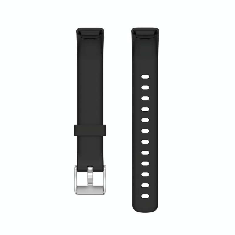 For Fitbit Luxe Silicone Watch Band, Size:S(Black)