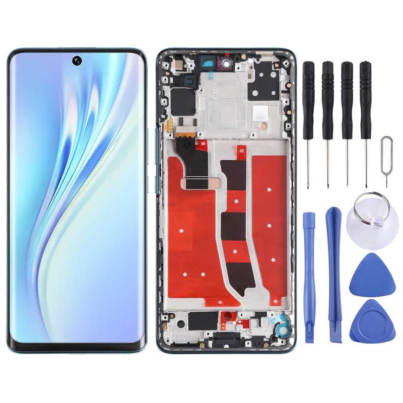 Original OLED LCD Screen for Honor V40 Lite Digitizer Full Assembly with Frame(Green)