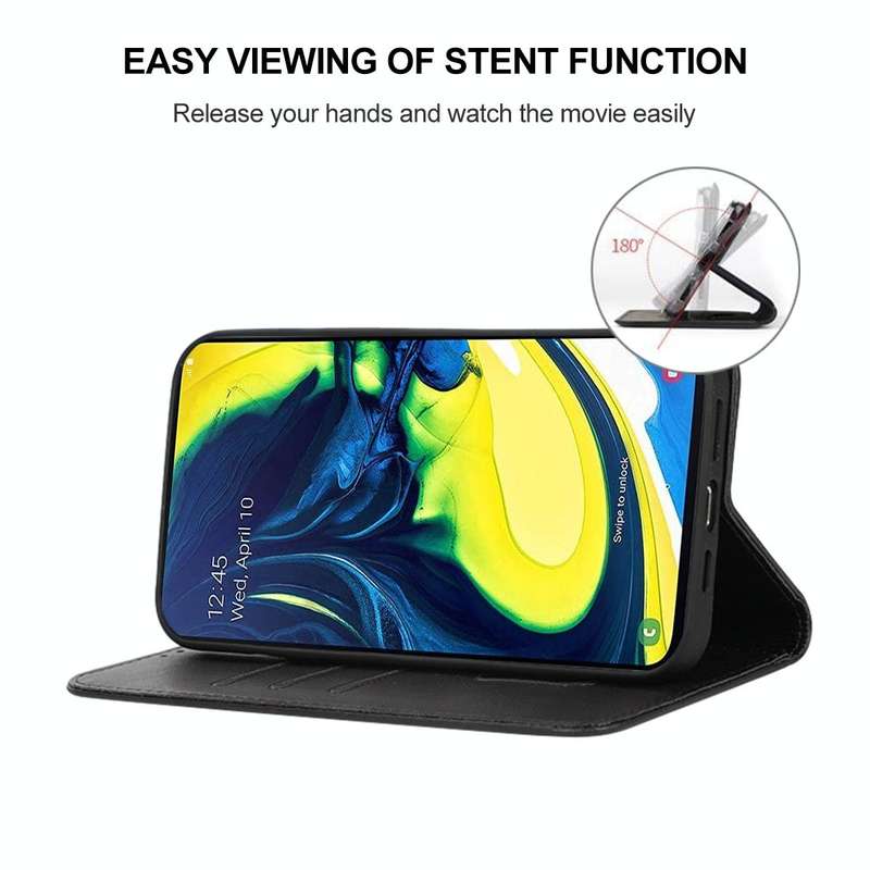 For Samsung Galaxy A90 / A80 Magnetic Closure Leather Phone Case(Black)