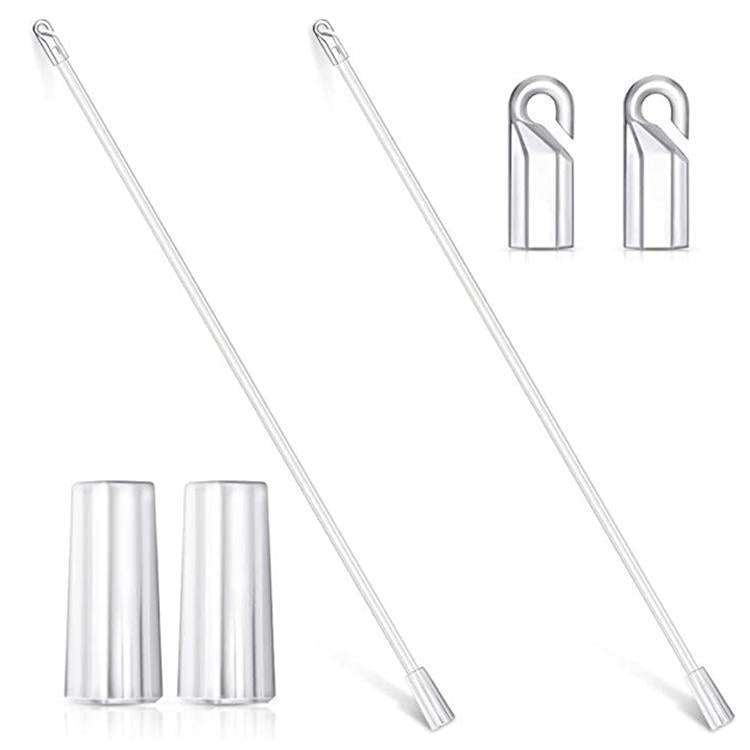 5PCS Blinds Acrylic Transparent Rod Move Light Rod With Hook Handle, Size: 17 Inch