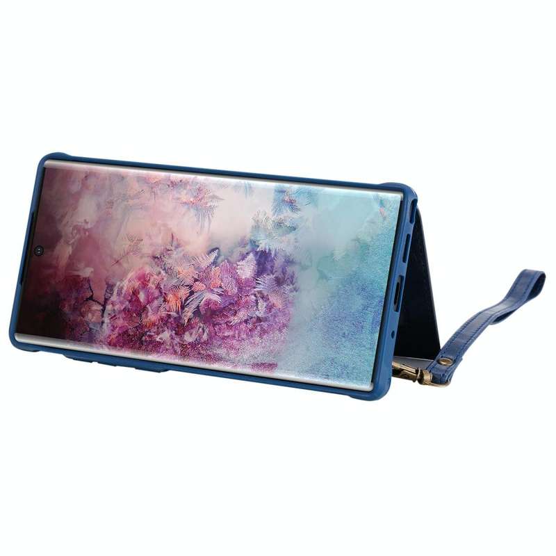 For Galaxy Note 10 Plus Buckle Zipper Shockproof Protective Case with Holder & Card Slots & Walle...