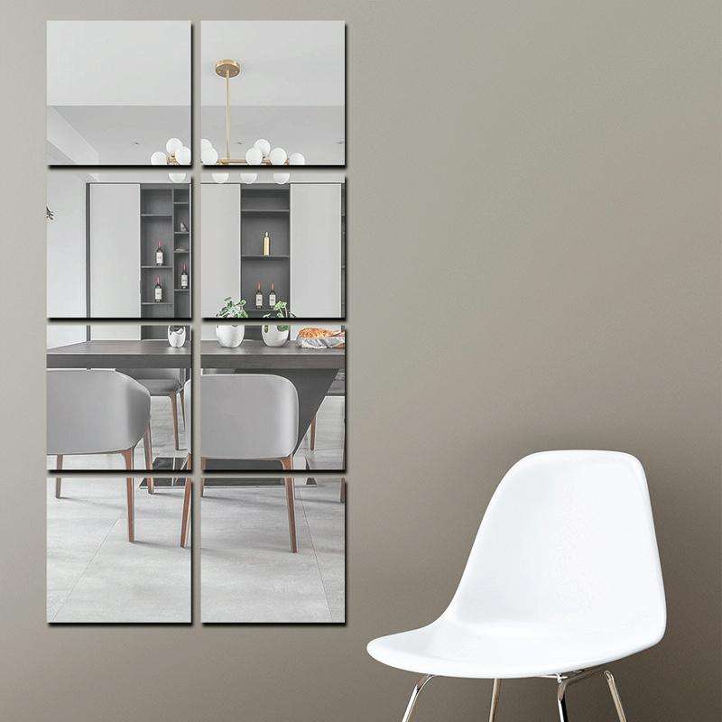 30cm x 30cm Acrylic Mirror Square Stereo Wall Stickers Self-Adhesive Decorative Soft Mirror Right...