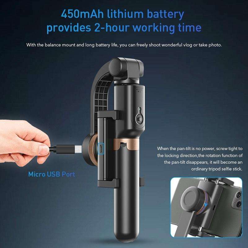 APEXEL APL-D6 Live Video Multifunctional Mobile Phone Gimbal Stabilizer Selfie Stick