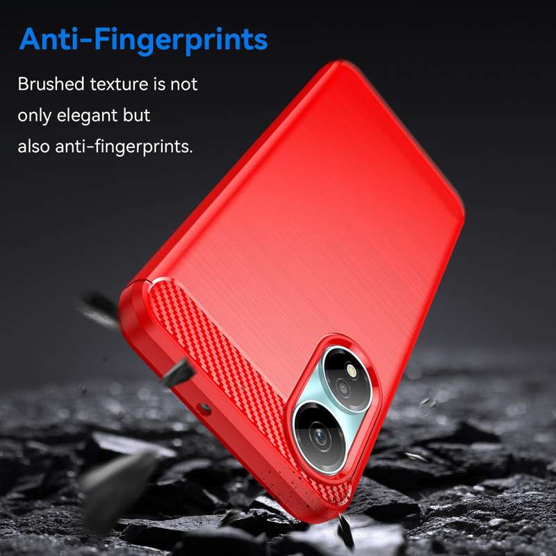 For Honor X7b Brushed Texture Carbon Fiber TPU Phone Case(Red)